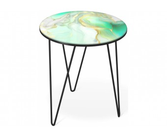 Журнальный стол Sheffilton SHT-CT27 лазурно голубой / черный муар