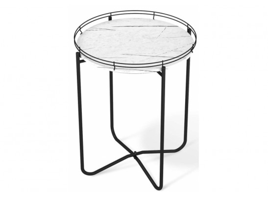 Журнальный столик Sheffilton SHT-CT20 белый мрамор / черный муар в Набережных Челнах