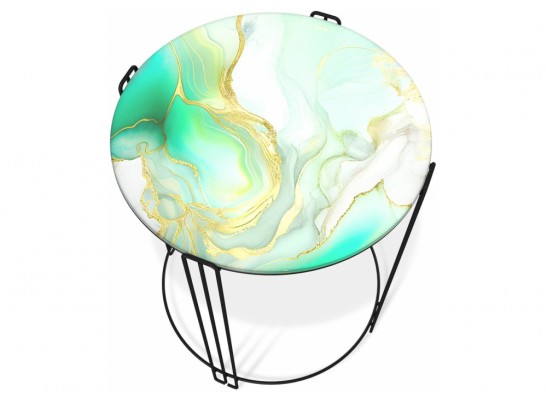 Журнальный столик SHT-CT53 лазурно голубой / черный муар в Набережных Челнах