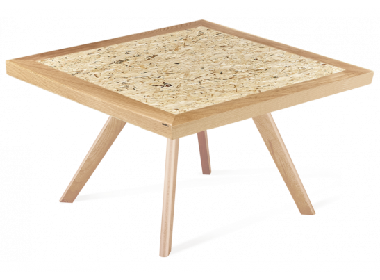 Журнальный столик SHT-S39 70 / 70 дуб / OSB прозрачный лак в Набережных Челнах
