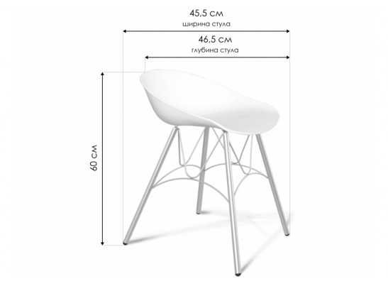 Стул на металлокаркасе SHT-ST19 / S100 белый / белый / хром лак в Набережных Челнах
