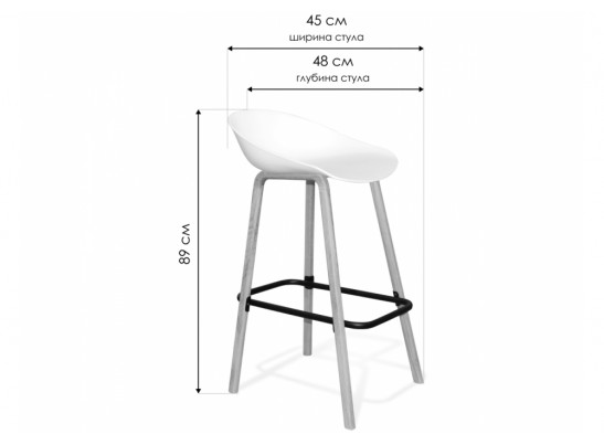 Барный стул SHT-ST19/S94 белый / прозрачный лак в Набережных Челнах