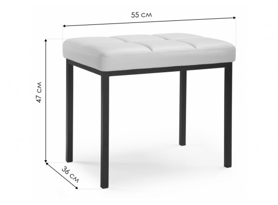 Банкетка Дион рогожка графит / черный матовый в Набережных Челнах