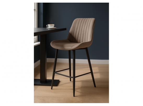 Полубарный стул Вейв латте / черный в Набережных Челнах