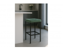Барный стул Лофт микровелюр катания изумруд / черный матовый