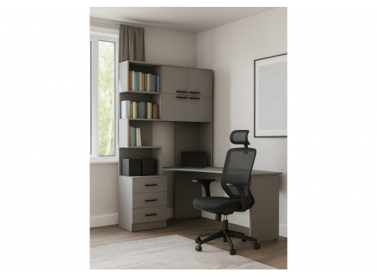 Компьютерный стол Эльброни правый шиншилла серая в Набережных Челнах