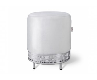 Банкетка Sheffilton SHT-B20-1 Серое облако/хром лак