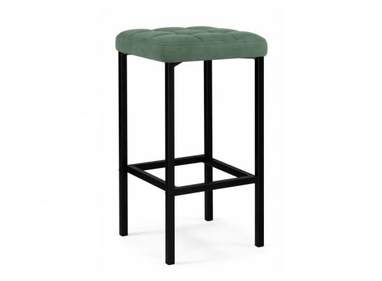 Барный стул Лофт микровелюр катания изумруд / черный матовый
