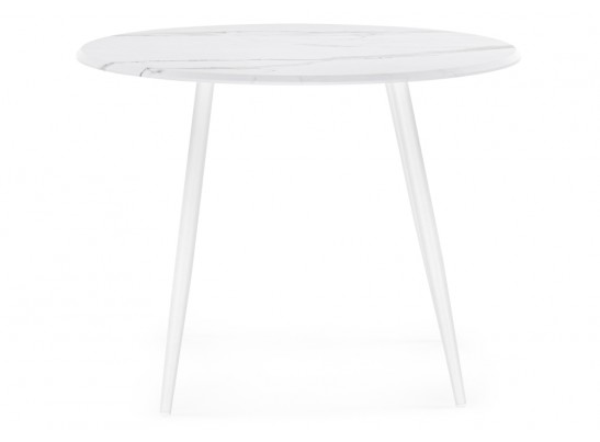 Деревянный стол Абилин 90х76 мрамор белый / белый матовый в Набережных Челнах