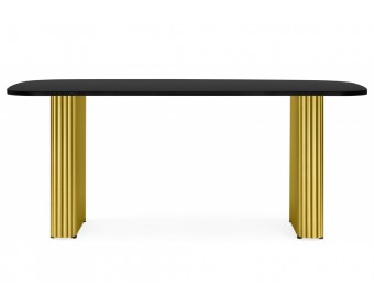 Деревянный стол Бавария B 160 х 90 черная пленка шагрень / золото