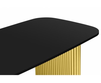 Деревянный стол Бавария B 160 х 90 черная пленка шагрень / золото