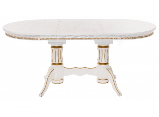 Деревянный стол Герцог молочный / золотая патина в Набережных Челнах