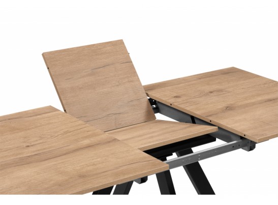 Деревянный стол Райн 116(160)x77 раздвижной дуб табачный / черный в Набережных Челнах