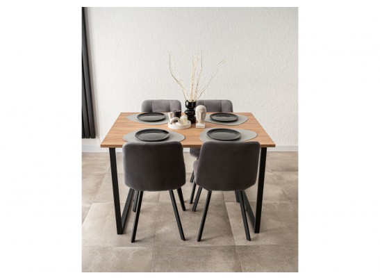 Деревянный стол Лиман 117 х 77 дуб крафт золотой / черный матовый в Набережных Челнах