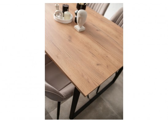 Деревянный стол Лиман 117 х 77 дуб крафт золотой / черный матовый в Набережных Челнах