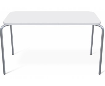 Деревянный стол SHT-T35 70/50 белый матовый / хром лак
