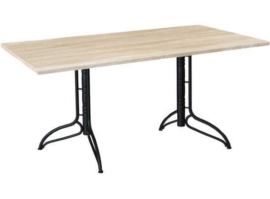 Деревянный стол SHT-TU20/120/80 МДФ дуб сонома светлый / черный муар в Набережных Челнах