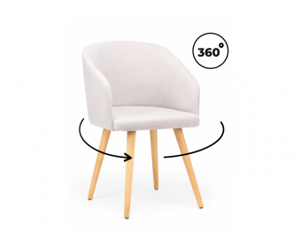 Деревянный стул Монер 360 светло-серый (glory 36) / светлое дерево