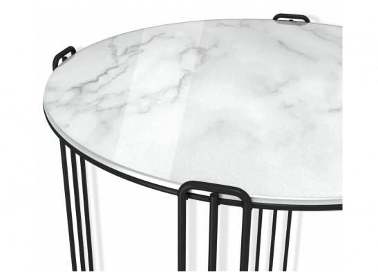 Кофейный столик SHT-CT34 белый мрамор / черный муар в Набережных Челнах