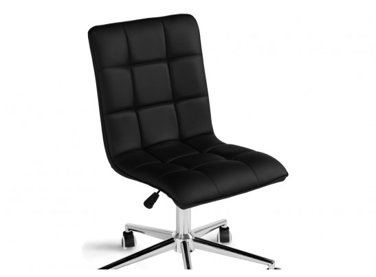 Компьютерное кресло Квадро экокожа чёрная / хром в Набережных Челнах