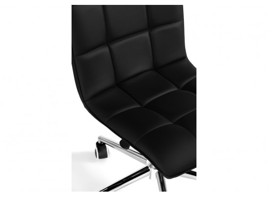 Компьютерное кресло Квадро экокожа чёрная / хром в Набережных Челнах