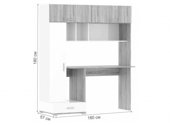 Компьютерный стол Бишоп 1 150х57х180 дуб крафт золотой / кашемир в Набережных Челнах