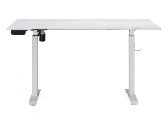Компьютерный стол Маркос с механизмом подъема 140х80х75 белый / белая шагрень в Набережных Челнах