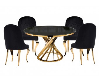 Обеденная группа Аган black / gold Обеденная группа Аган black / gold