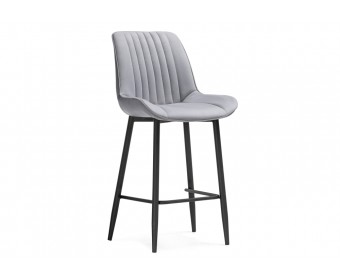 Полубарный стул Седа велюр светло-серый / черный