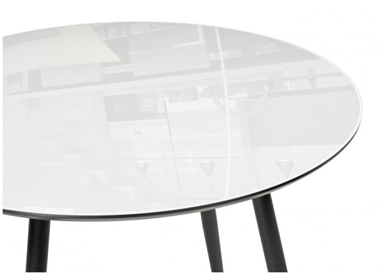 Стеклянный стол Абилин 100х76 ультра белый / черный / черный матовый в Набережных Челнах