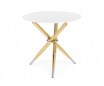 Стеклянный стол Rock 80х75 white / gold