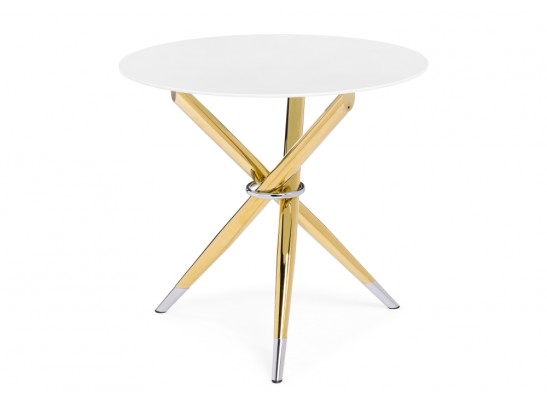 Стеклянный стол Rock 80х75 white / gold в Набережных Челнах