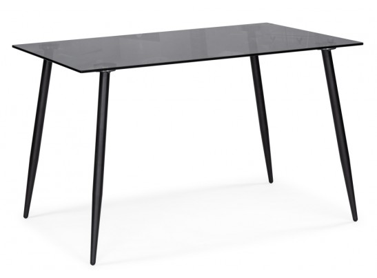 Стеклянный стол Smoke 120х80х75 clear gray / black в Набережных Челнах