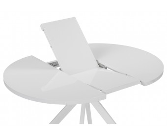 Стеклянный стол Веллор 100(135)х100х78 белый