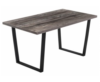 Стол Эльпатия 130х75х75 дуб рошелье / черный матовый