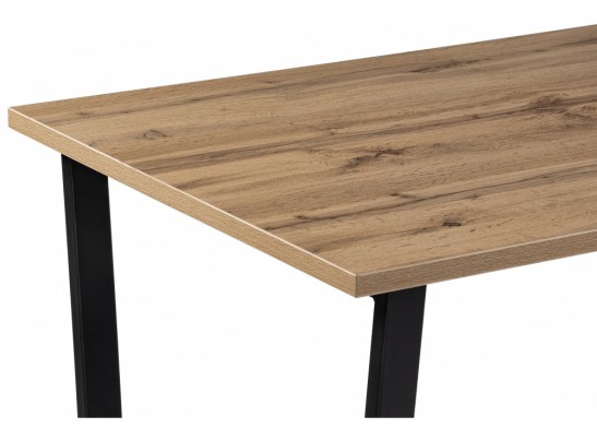 Деревянный стол Лота Лофт 140х80 черный матовый / дуб крафт золотой в Набережных Челнах