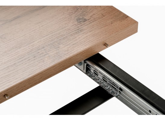 Деревянный стол Лота Лофт 120(160)х75 черный матовый / дуб крафт табачный в Набережных Челнах