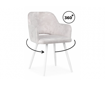 Стул на металлокаркасе Эолин 360 светло-бежевый (simple 011) / белый