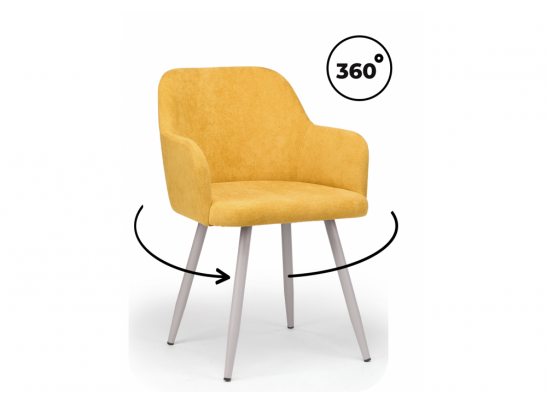 Стул на металлокаркасе Инфини 360 горчичный (ocean 016) / серый в Набережных Челнах