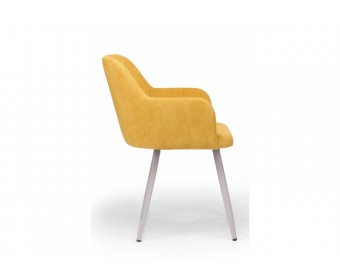 Стул на металлокаркасе Инфини 360 горчичный (ocean 016) / серый