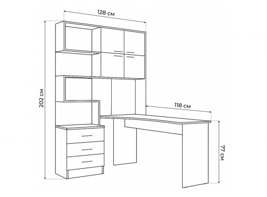 Компьютерный стол Эльброни правый шиншилла серая в Набережных Челнах