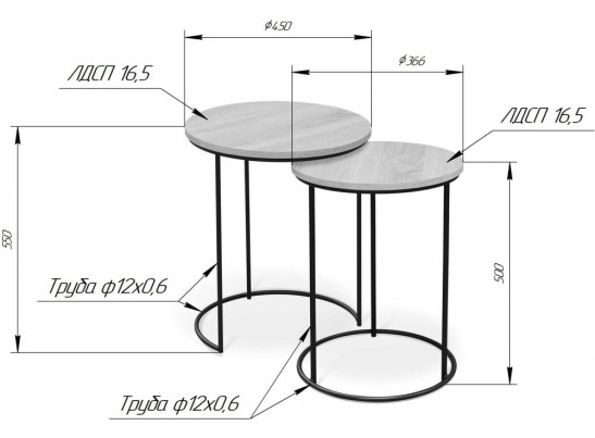 Журнальный столик SHT-CT7 дуб беленый / черный муар в Набережных Челнах