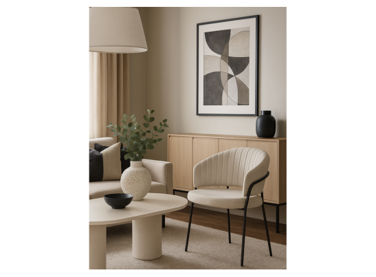 Стул на металлокаркасе Лео белый Brendy Milk 02 / черный