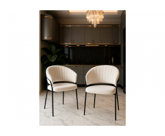 Стул на металлокаркасе Лео белый Brendy Milk 02 / черный