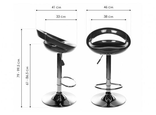 Барный стул Alfa черный в Набережных Челнах