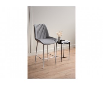 Полубарный стул Седа 360 светло-серый (zd 960) / белый