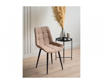 Стул на металлокаркасе Челси К бежевый (zd 210) / черный