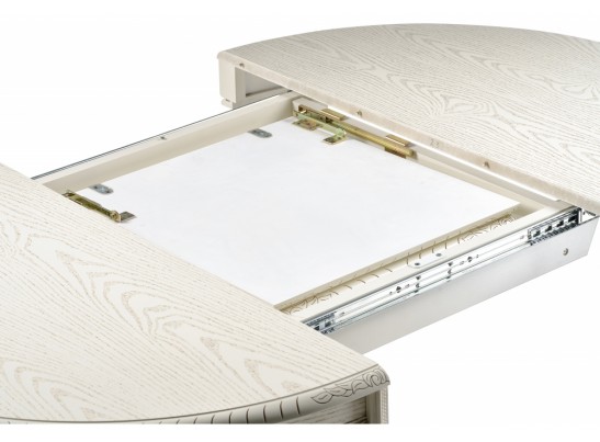 Деревянный стол Альфред 110(160)х110х80 слоновая кость с золотой патиной в Набережных Челнах