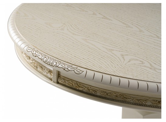 Деревянный стол Кантри 200(280)х107х79 слоновая кость / патина золото в Набережных Челнах