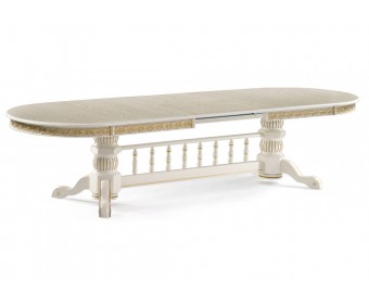 Деревянный стол Кассиль крем / золотая патина